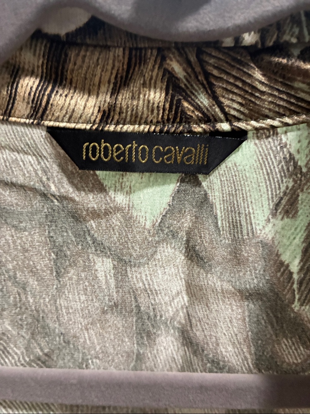 Roberto Cavalli Vintage 2005 feather print silk blouse size IT 44 / 8 - Picture 2 of 10